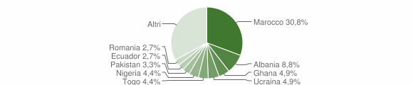 Grafico cittadinanza stranieri - Vertemate con Minoprio 2010