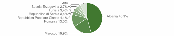 Grafico cittadinanza stranieri - Carbonara di Po 2010