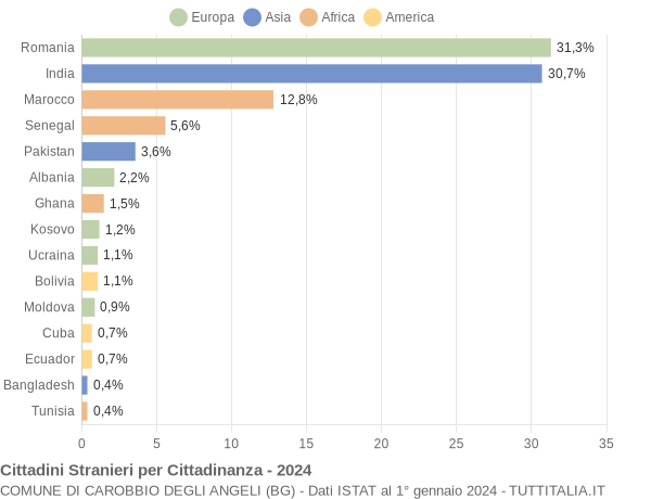 Grafico cittadinanza stranieri - Carobbio degli Angeli 2024