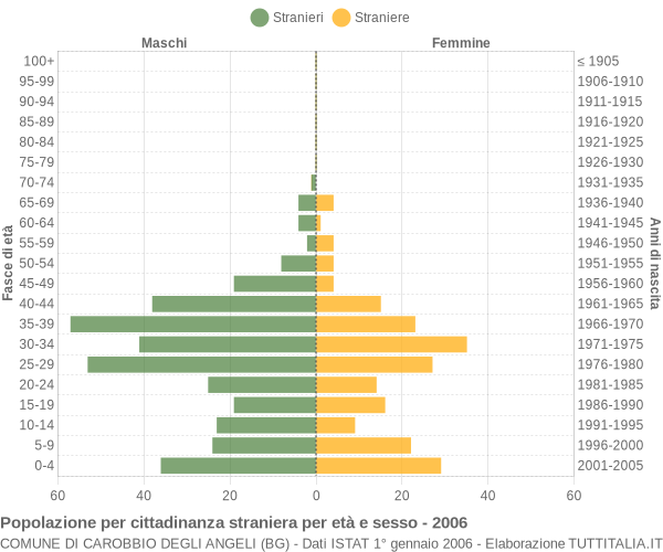 Grafico cittadini stranieri - Carobbio degli Angeli 2006