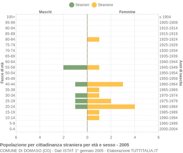 Grafico cittadini stranieri - Domaso 2005