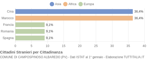 Grafico cittadinanza stranieri - Campospinoso Albaredo 2004