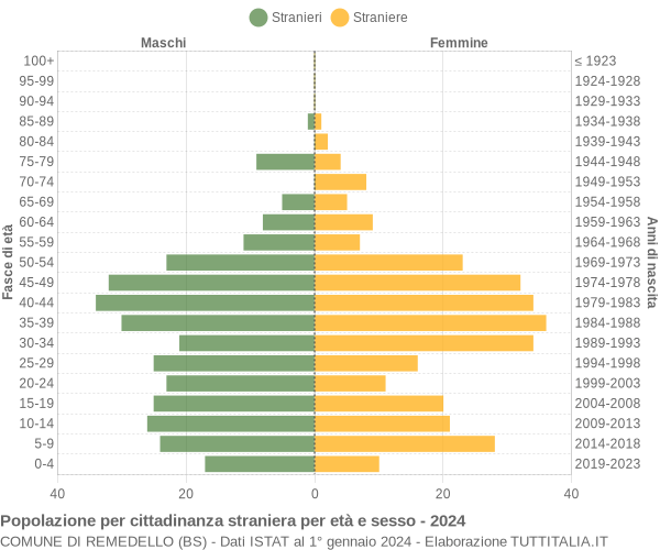 Grafico cittadini stranieri - Remedello 2024