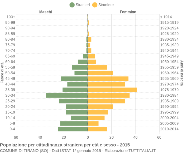 Grafico cittadini stranieri - Tirano 2015