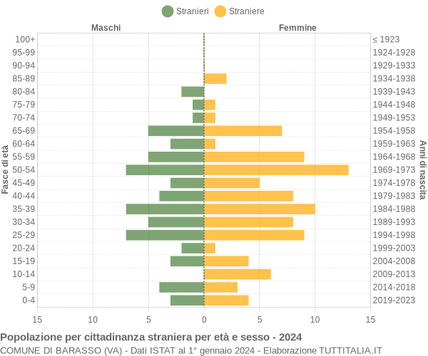 Grafico cittadini stranieri - Barasso 2024