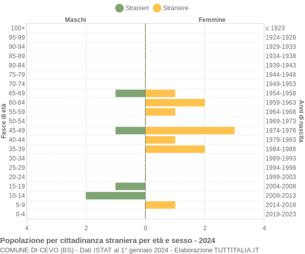 Grafico cittadini stranieri - Cevo 2024