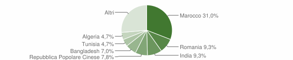 Grafico cittadinanza stranieri - Quingentole 2014