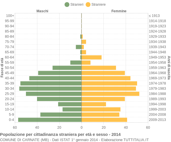 Grafico cittadini stranieri - Carnate 2014