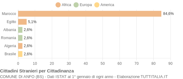 Grafico cittadinanza stranieri - Anfo 2008