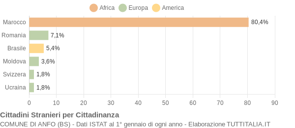 Grafico cittadinanza stranieri - Anfo 2013