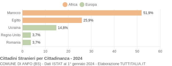 Grafico cittadinanza stranieri - Anfo 2024