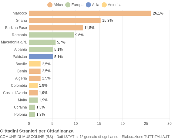 Grafico cittadinanza stranieri - Muscoline 2006