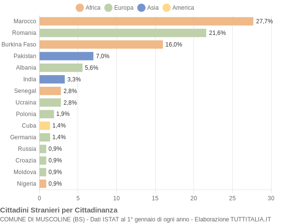 Grafico cittadinanza stranieri - Muscoline 2013