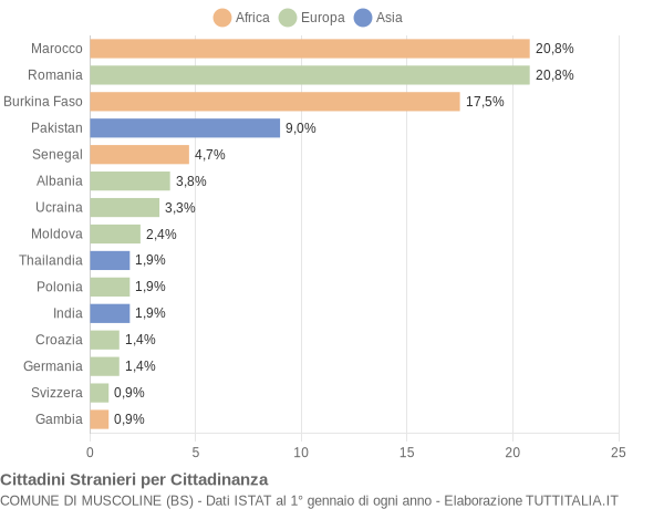 Grafico cittadinanza stranieri - Muscoline 2014