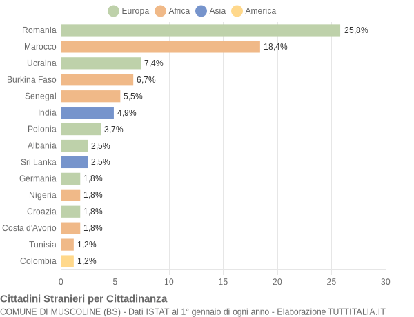 Grafico cittadinanza stranieri - Muscoline 2019