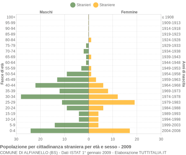 Grafico cittadini stranieri - Alfianello 2009