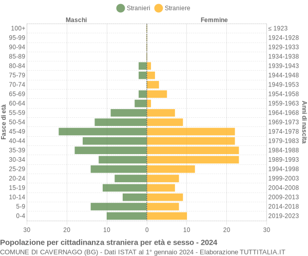 Grafico cittadini stranieri - Cavernago 2024