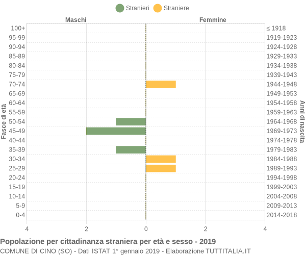 Grafico cittadini stranieri - Cino 2019