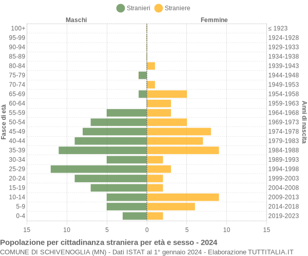 Grafico cittadini stranieri - Schivenoglia 2024