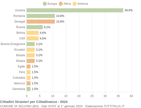 Grafico cittadinanza stranieri - Selvino 2024