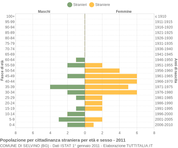 Grafico cittadini stranieri - Selvino 2011