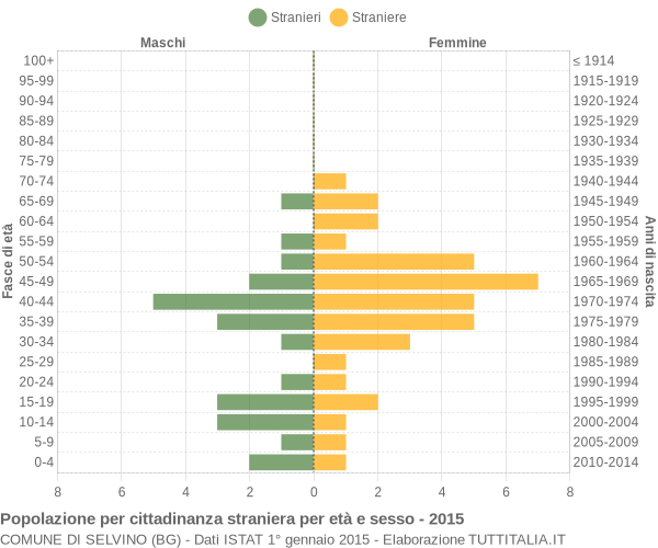 Grafico cittadini stranieri - Selvino 2015