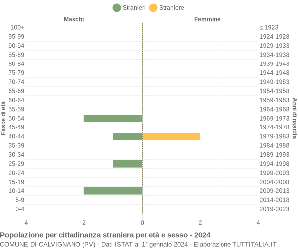 Grafico cittadini stranieri - Calvignano 2024