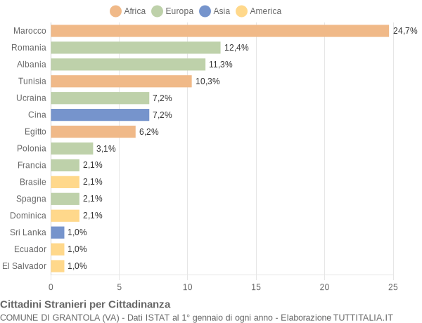 Grafico cittadinanza stranieri - Grantola 2021