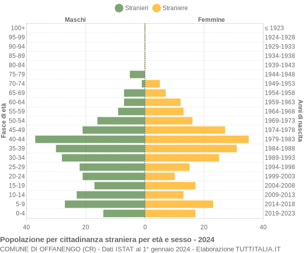 Grafico cittadini stranieri - Offanengo 2024