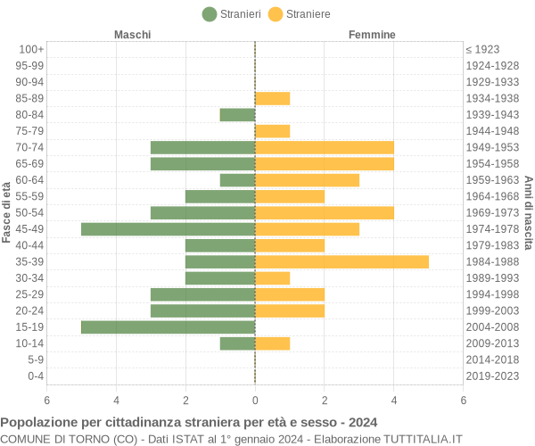 Grafico cittadini stranieri - Torno 2024