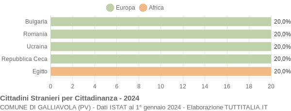 Grafico cittadinanza stranieri - Galliavola 2024