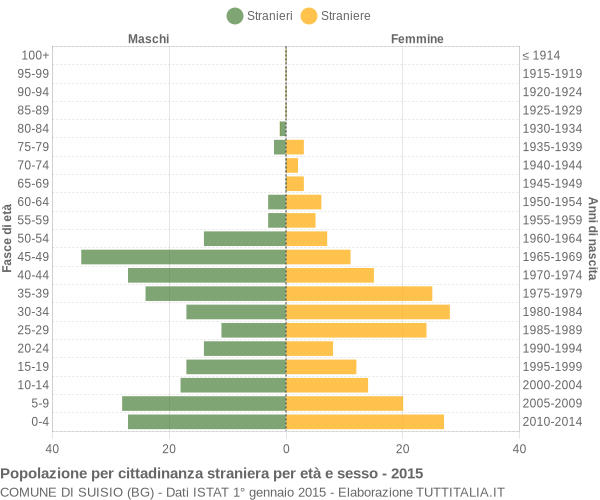 Grafico cittadini stranieri - Suisio 2015