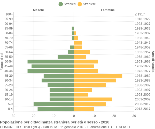 Grafico cittadini stranieri - Suisio 2018