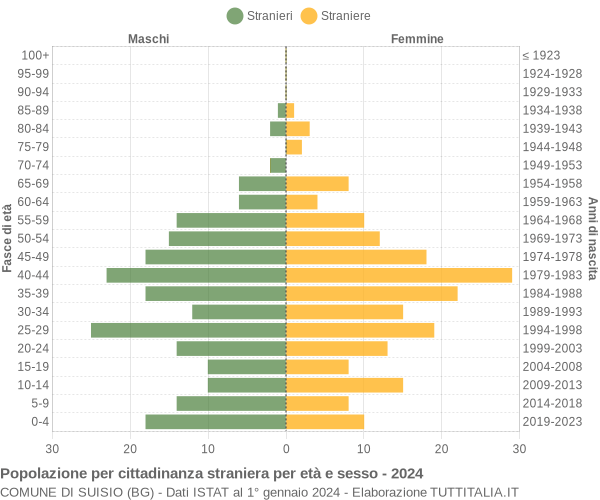 Grafico cittadini stranieri - Suisio 2024