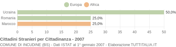 Grafico cittadinanza stranieri - Incudine 2007