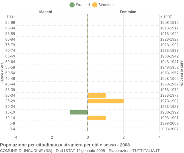 Grafico cittadini stranieri - Incudine 2008