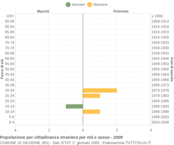 Grafico cittadini stranieri - Incudine 2009