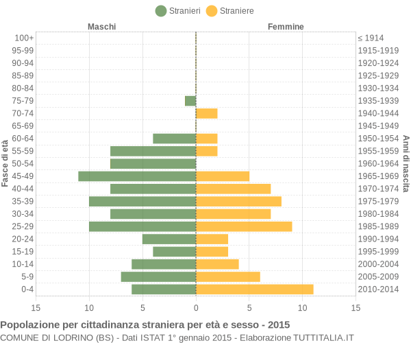 Grafico cittadini stranieri - Lodrino 2015