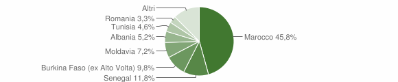 Grafico cittadinanza stranieri - Preseglie 2012
