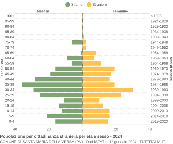 Grafico cittadini stranieri - Santa Maria della Versa 2024