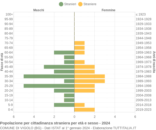 Grafico cittadini stranieri - Vigolo 2024