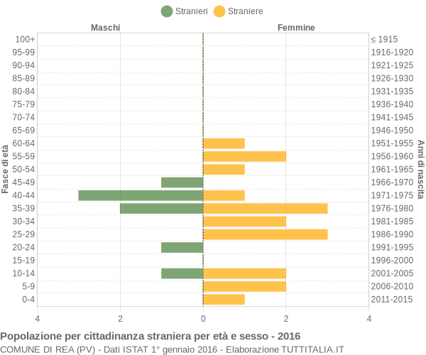 Grafico cittadini stranieri - Rea 2016