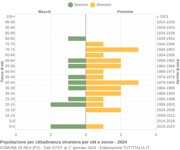 Grafico cittadini stranieri - Rea 2024