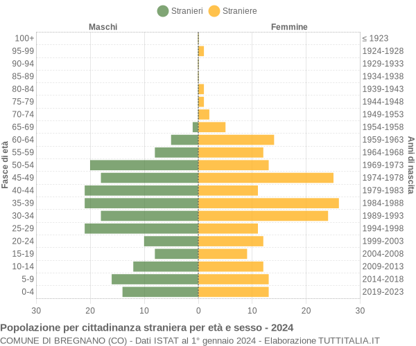 Grafico cittadini stranieri - Bregnano 2024