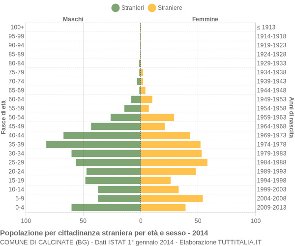 Grafico cittadini stranieri - Calcinate 2014