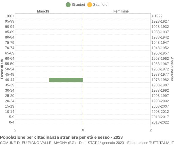 Grafico cittadini stranieri - Fuipiano Valle Imagna 2023