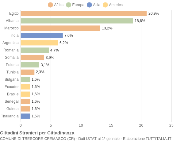 Grafico cittadinanza stranieri - Trescore Cremasco 2006