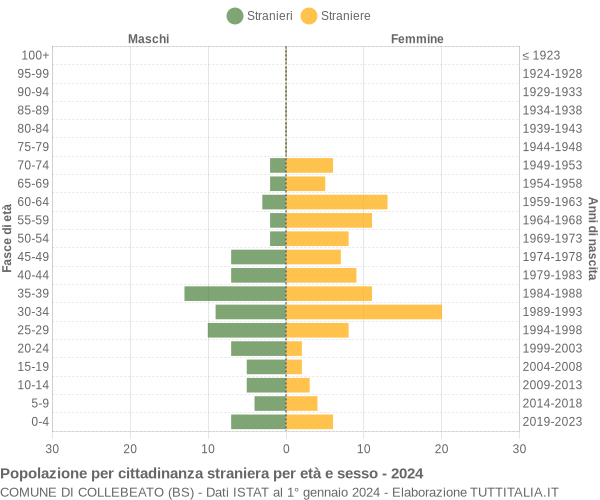 Grafico cittadini stranieri - Collebeato 2024