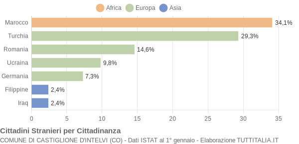 Grafico cittadinanza stranieri - Castiglione d'Intelvi 2007