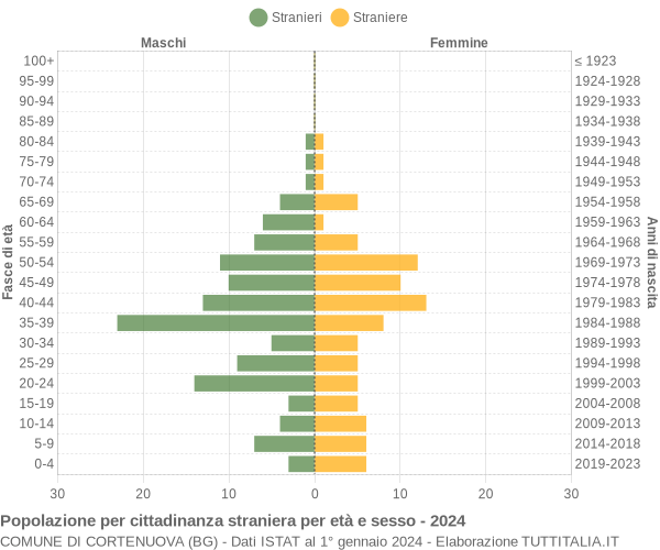 Grafico cittadini stranieri - Cortenuova 2024